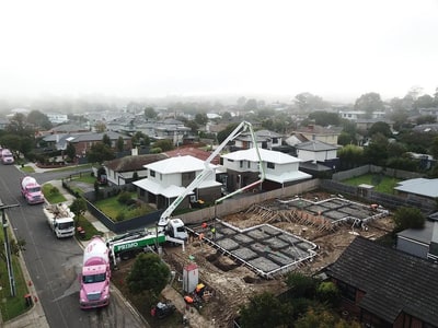 Advance Concrete residential foundation works and concrete pump in Mount Waverley